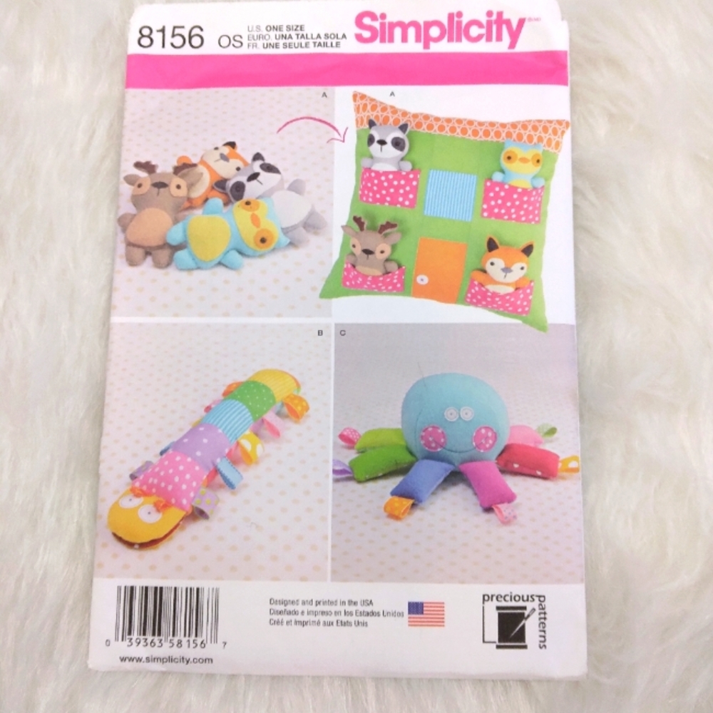Simplicity 8156 Pillow House w/stuffed animals, caterpillar,   and octop…